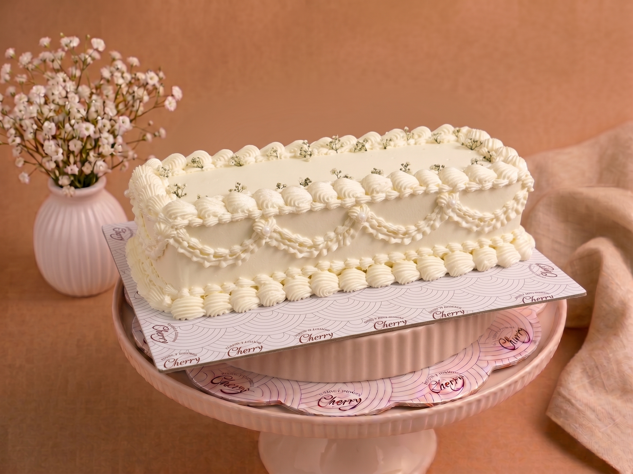 Long Cake 26 CM Primera Comunión & Boda - Torta Personalizada Cherry
